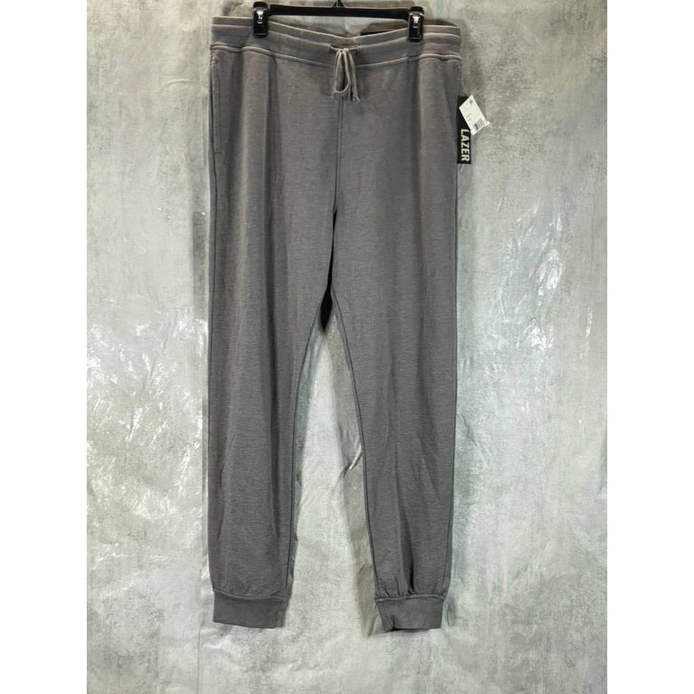 Lazer Men's Grey Solid Drawstring Stretch Relaxed-Fit Pull-On Jogger SZ XL